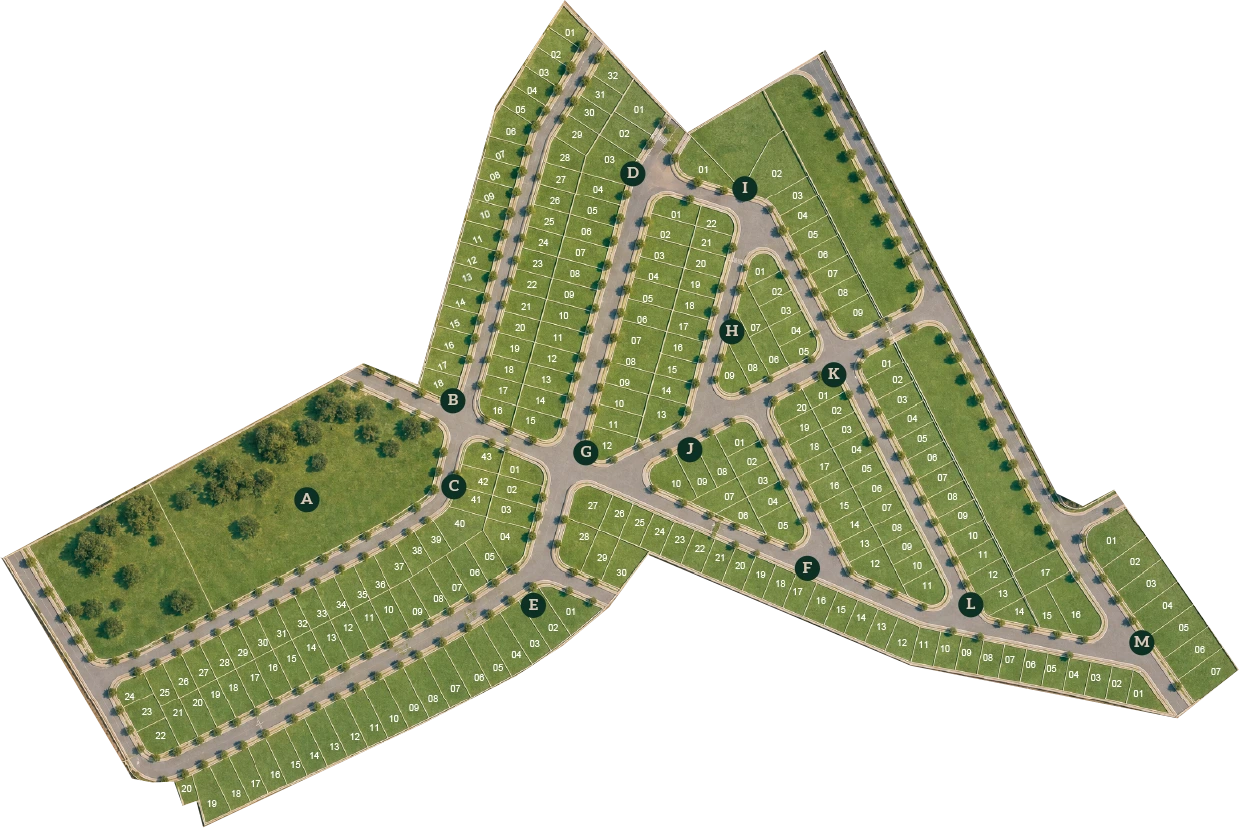 Planta do loteamento com os lotes numerados